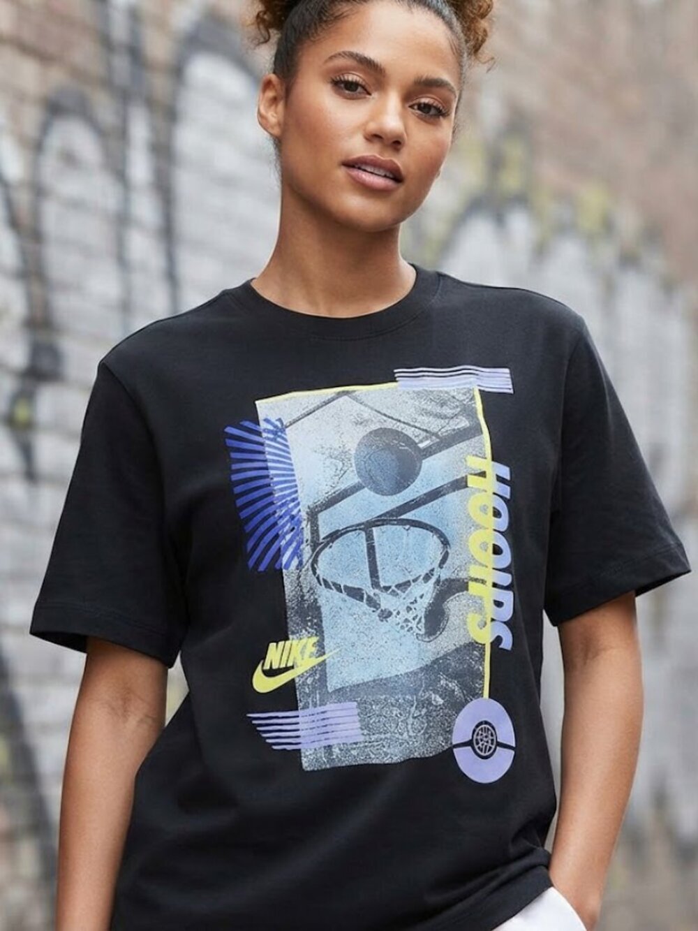 Nike Basketball Tee black cotton graphic t-shirt, size L